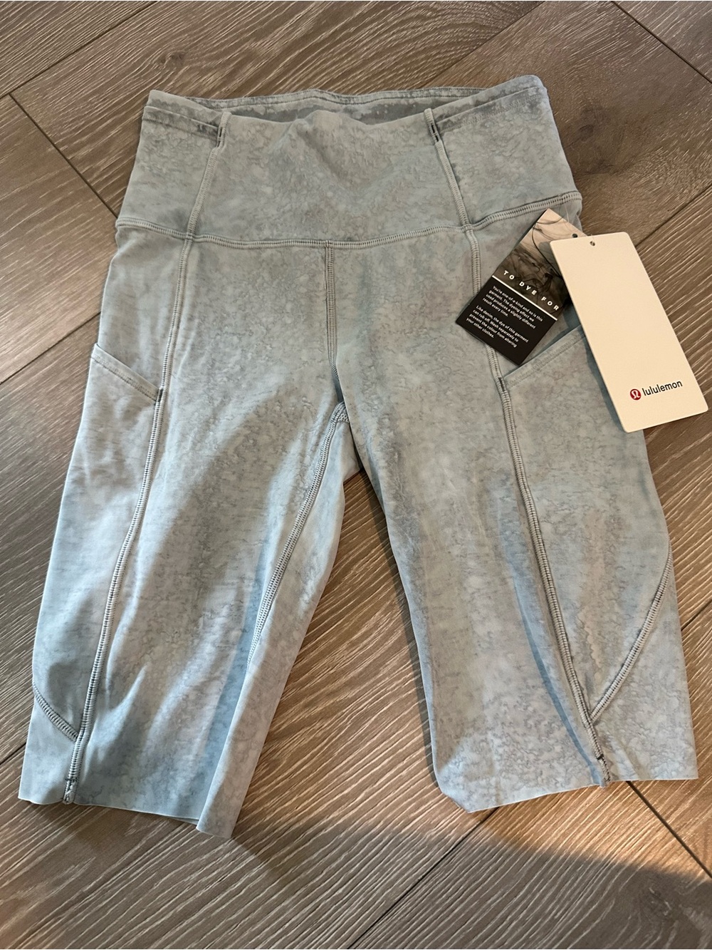 lululemon athletica Light Blue High-Rise Bike Shorts with Side Pockets